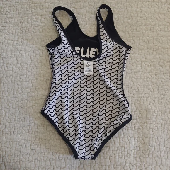 Art Class Believe In Mermaids Bathing Suit, Size M(7-8), Black/White - Picture 4 of 6